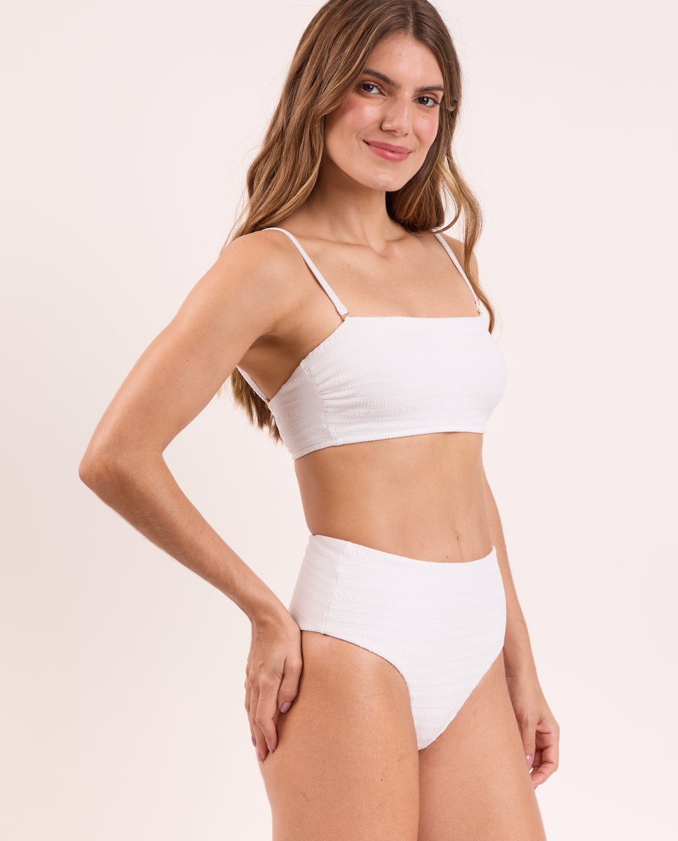 Braga de bikini culotte lisa - Río de Sol - Blanco hielo Blanco hielo-4