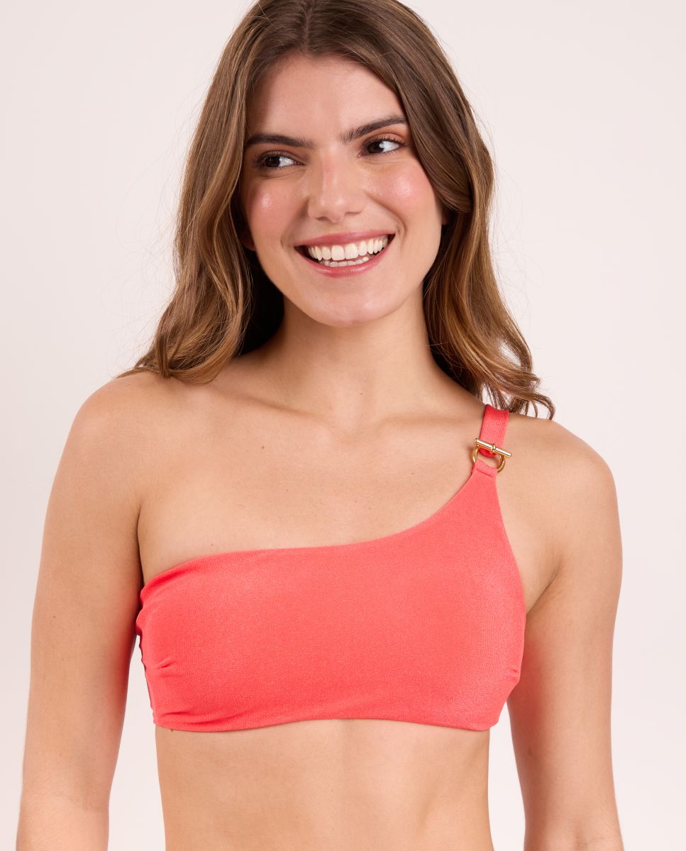 Top de bikini liso con relleno - Río de Sol - Rosa Rosa-1