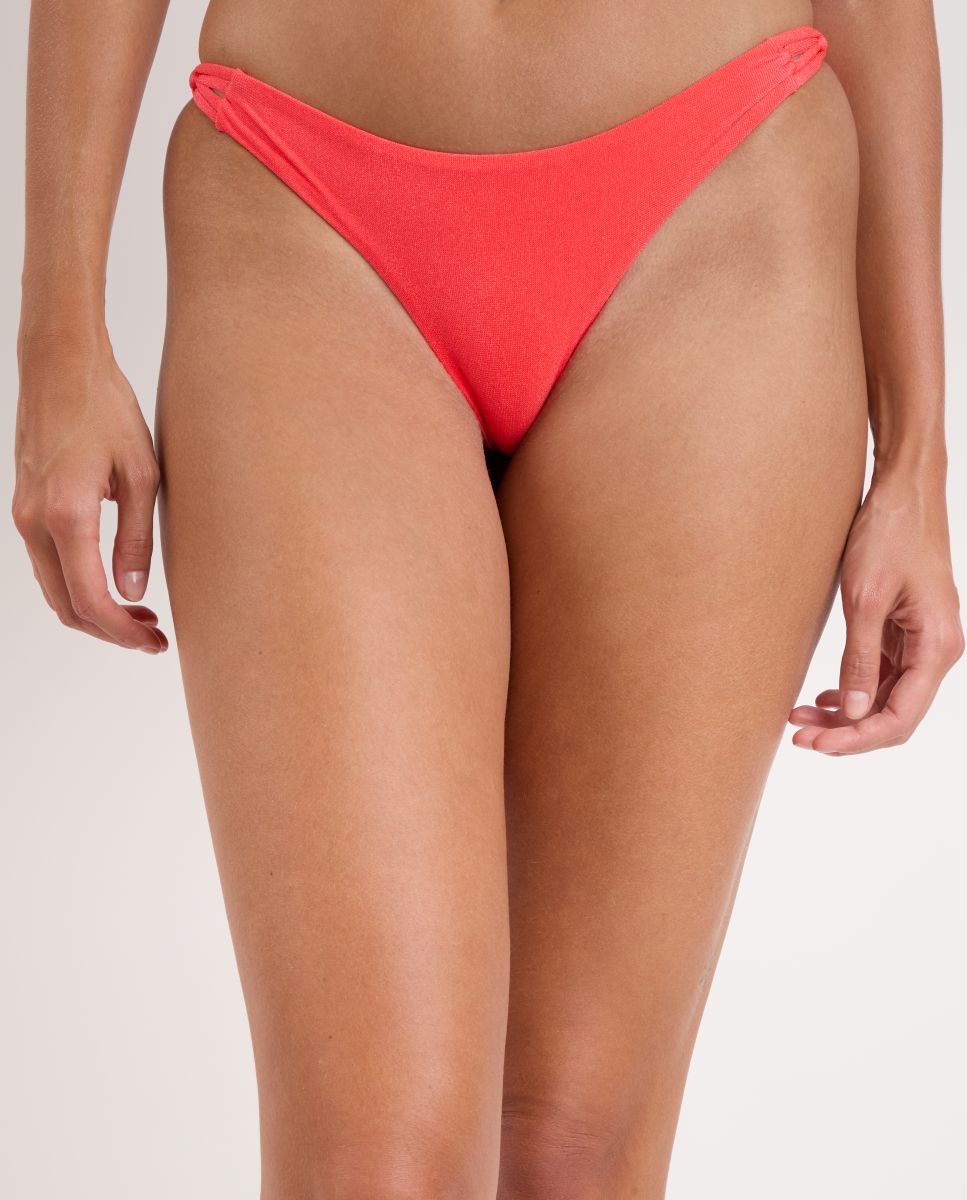Braga de bikini brasileña lisa - Río de Sol - Coral Coral-1