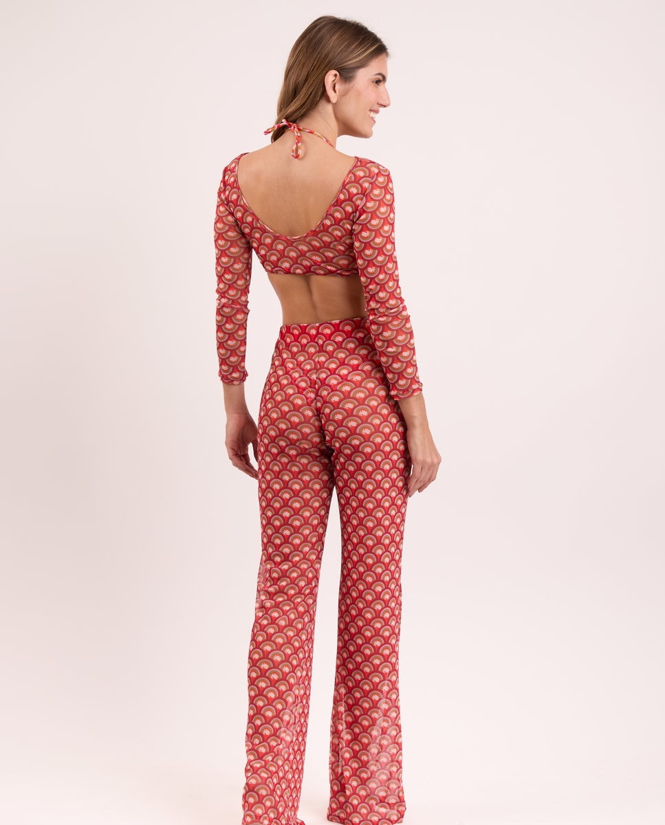 Pantalones largos de playa de mujer - Río de Sol - Beige Beige-3