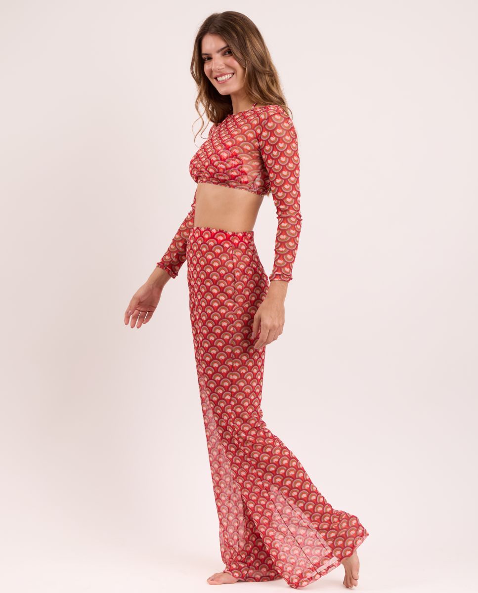 Vestido de playa de mujer - Río de Sol - Rojo Rojo-4