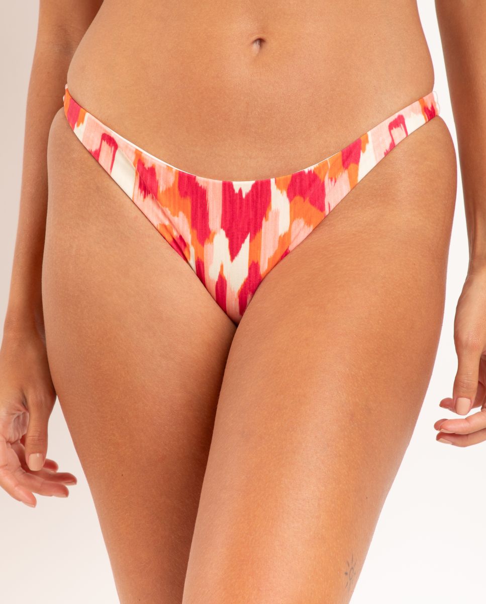 Braga de bikini brasileña estampada - Río de Sol - Rojo / Blanco Rojo / Blanco-1