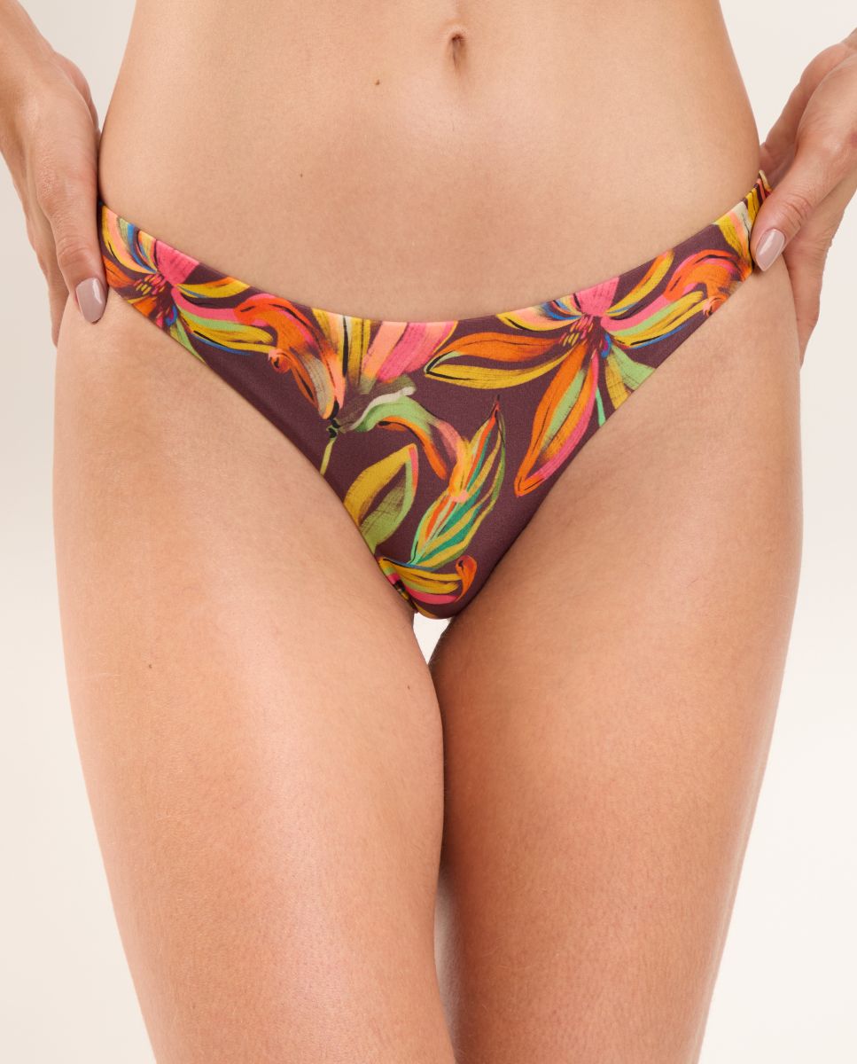 Braga de bikini brasileña estampada - Río de Sol - Rojo Rojo-1