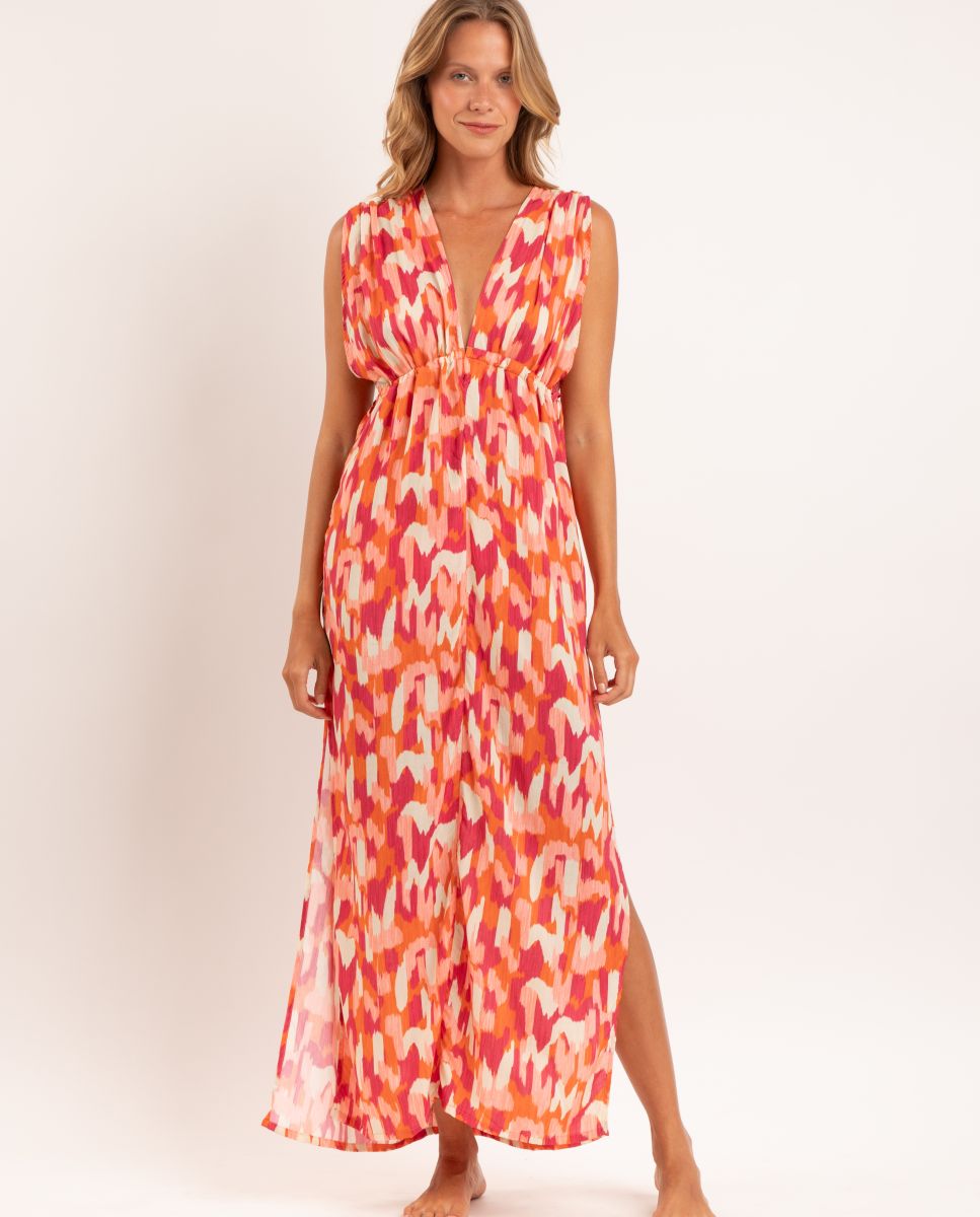 Imagen 0 de Vestido de playa maxi Naranja