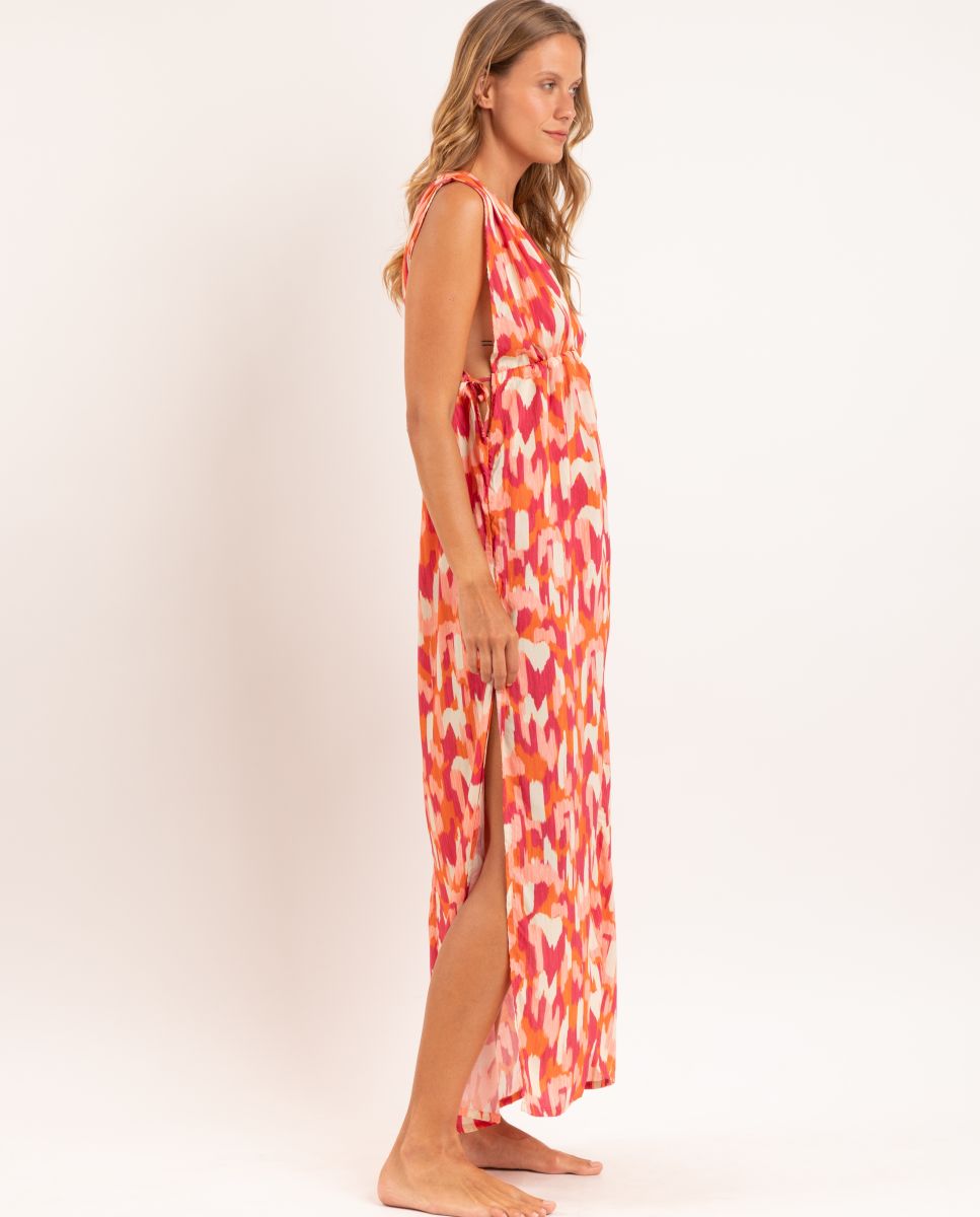 Vestido de playa maxi - Río de Sol - Naranja Naranja-3