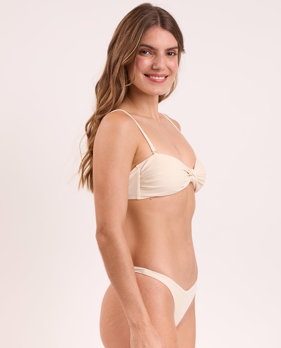 Top de bikini bandeau liso con relleno - Río de Sol - Nata Nata-4
