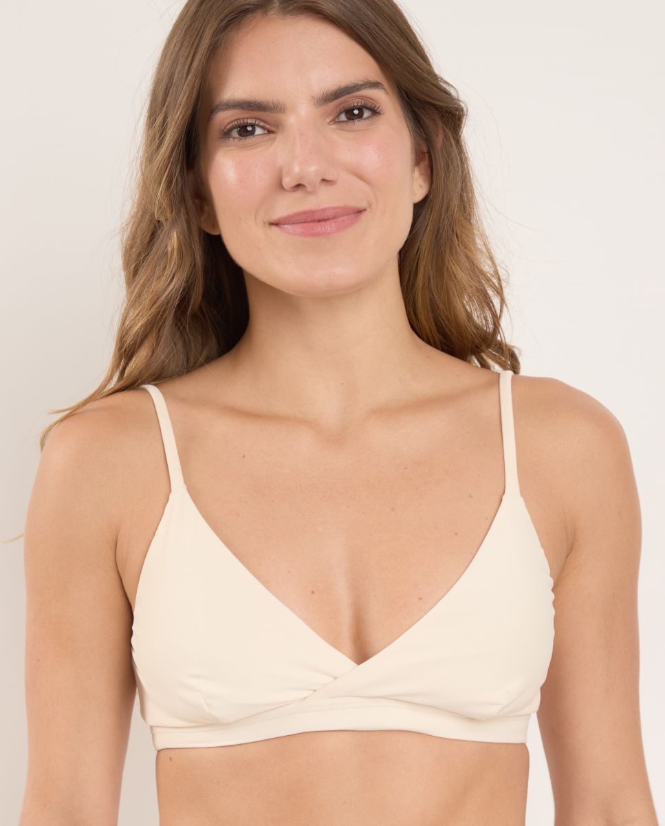 Top de bikini triángulo liso con relleno - Río de Sol - Nata Nata-1