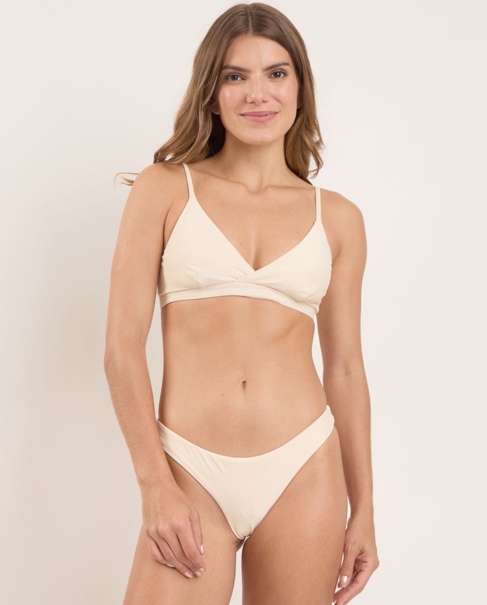 Top de bikini triángulo liso con relleno - Río de Sol - Nata Nata-2