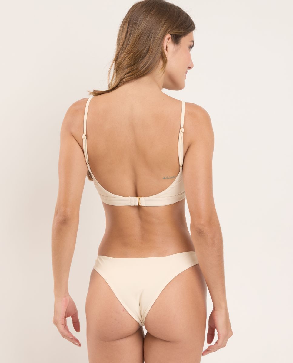 Top de bikini triángulo liso con relleno - Río de Sol - Nata Nata-3