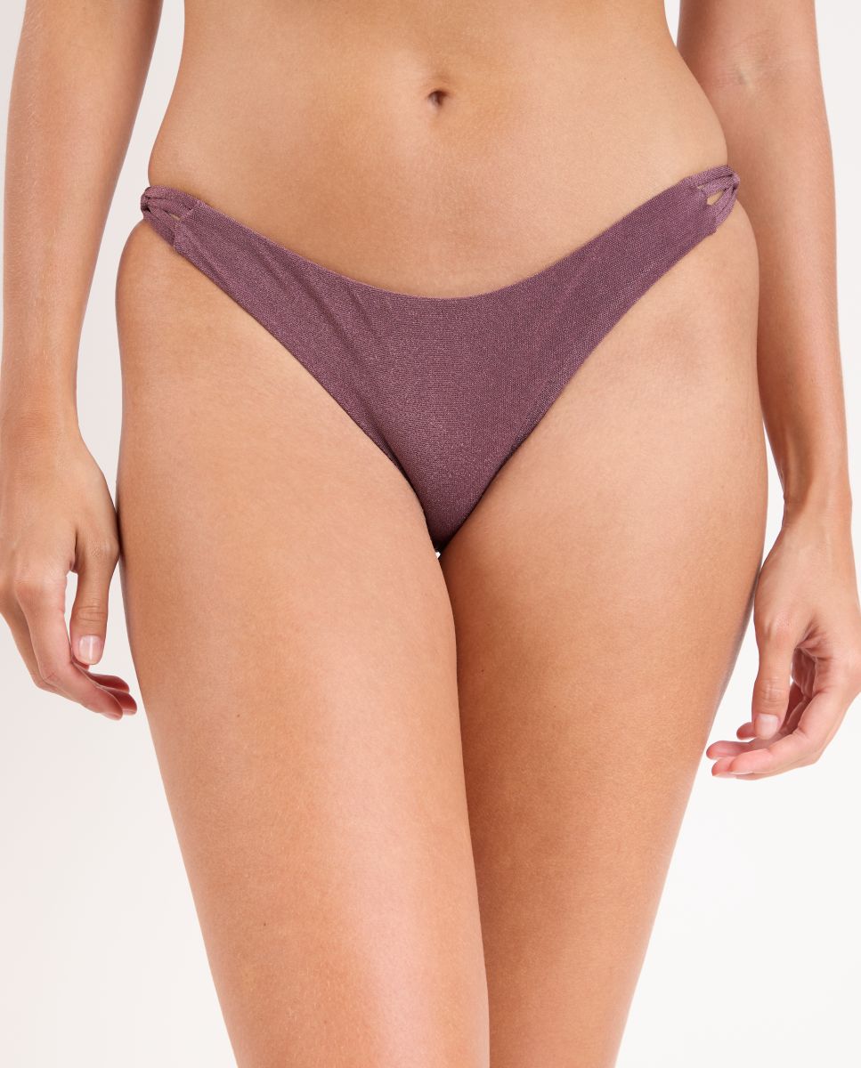 Braga de bikini brasileña lisa - Río de Sol - Ébano Ébano-1