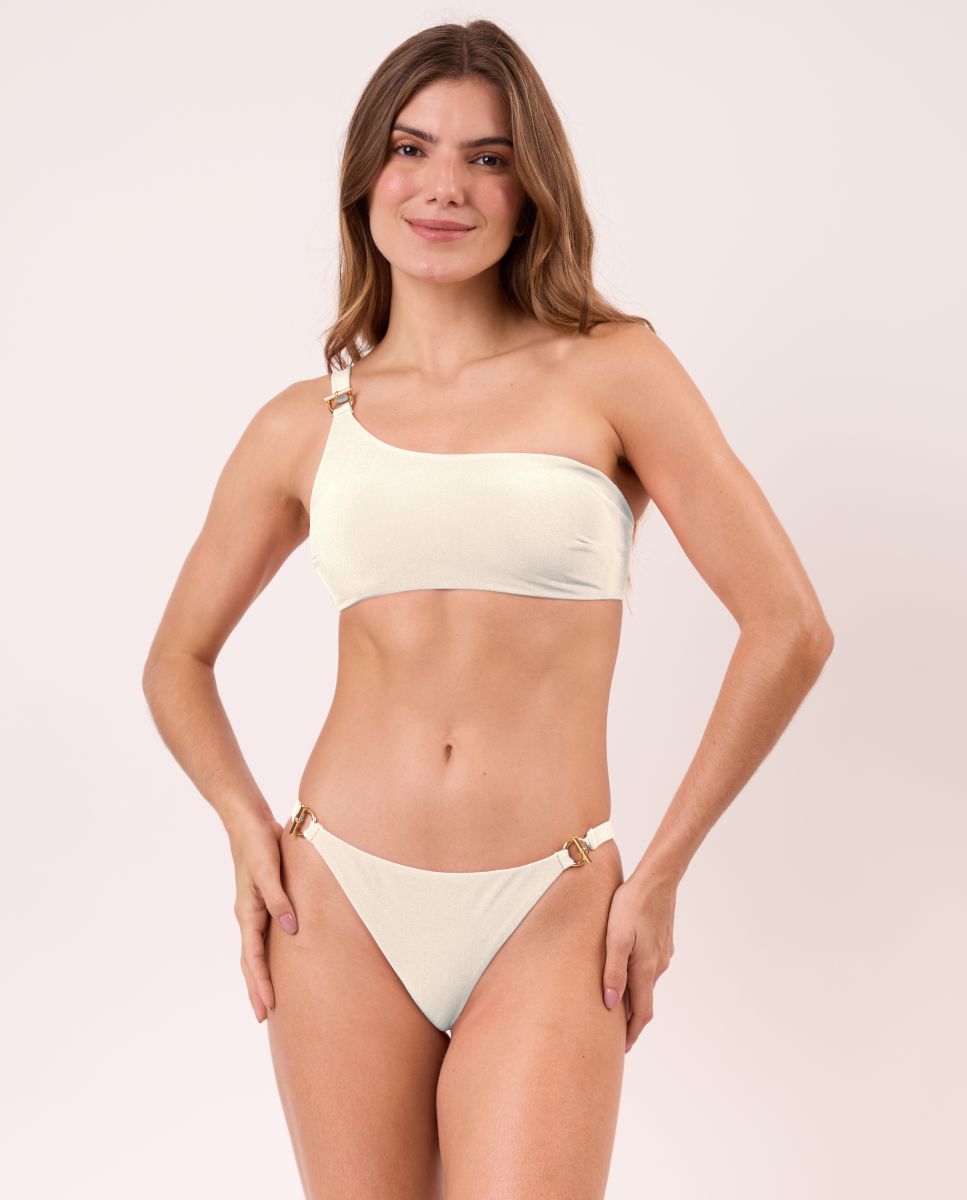Braga de bikini brasileña lisa - Río de Sol - Blanco roto Blanco roto-2