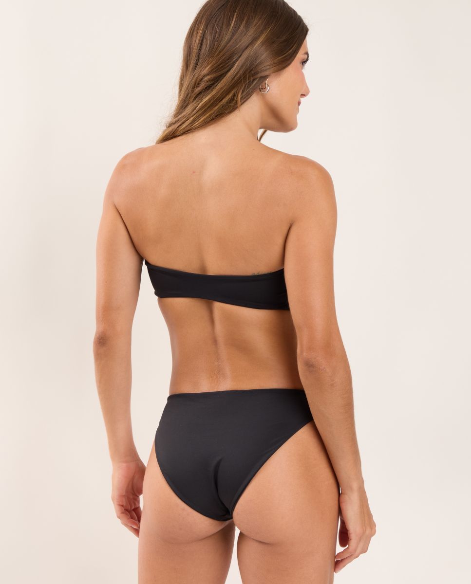 Braga de bikini brasileña lisa - Río de Sol - Negro Negro-3