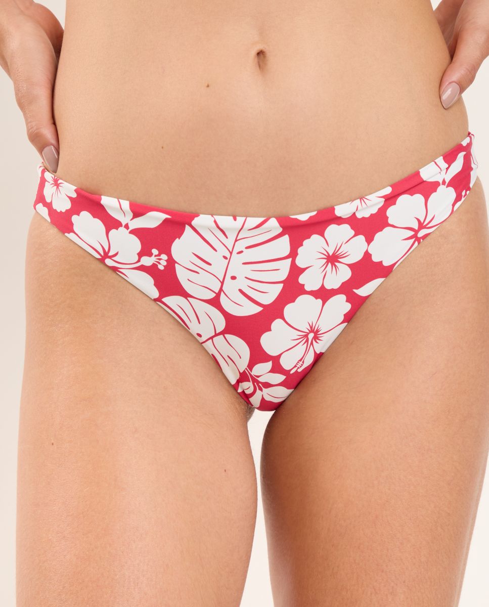 Braga de bikini brasileña estampada - Río de Sol - Rojo / Blanco Rojo / Blanco-1