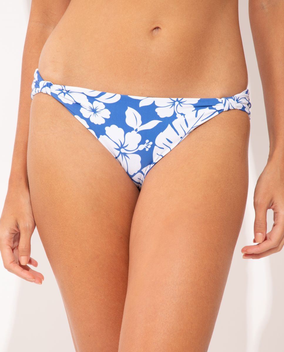 Braga de bikini brasileña estampada - Río de Sol - Azul/Blanco Azul/Blanco-1