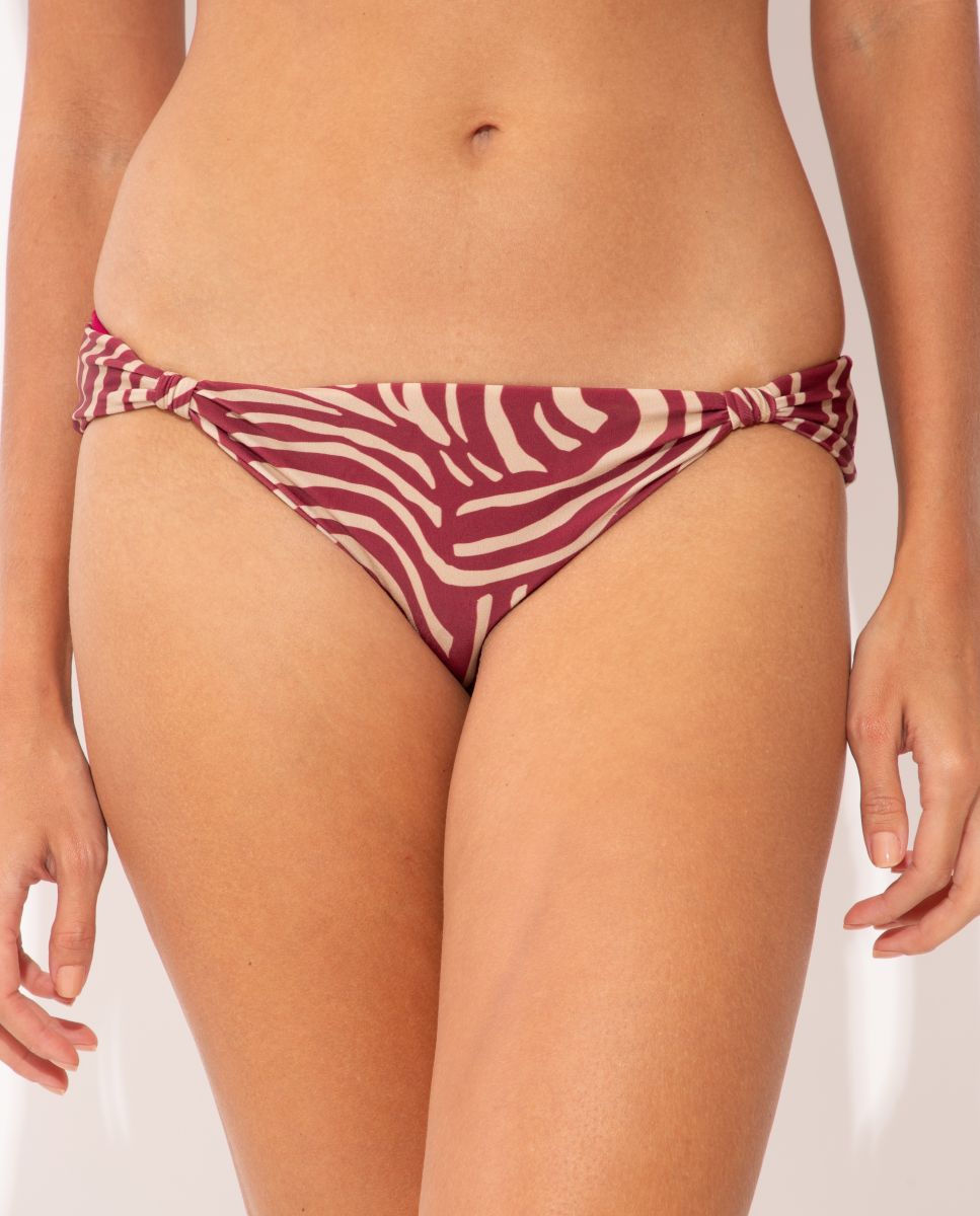 Braga de bikini brasileña estampada - Río de Sol - Borgoña Borgoña-1