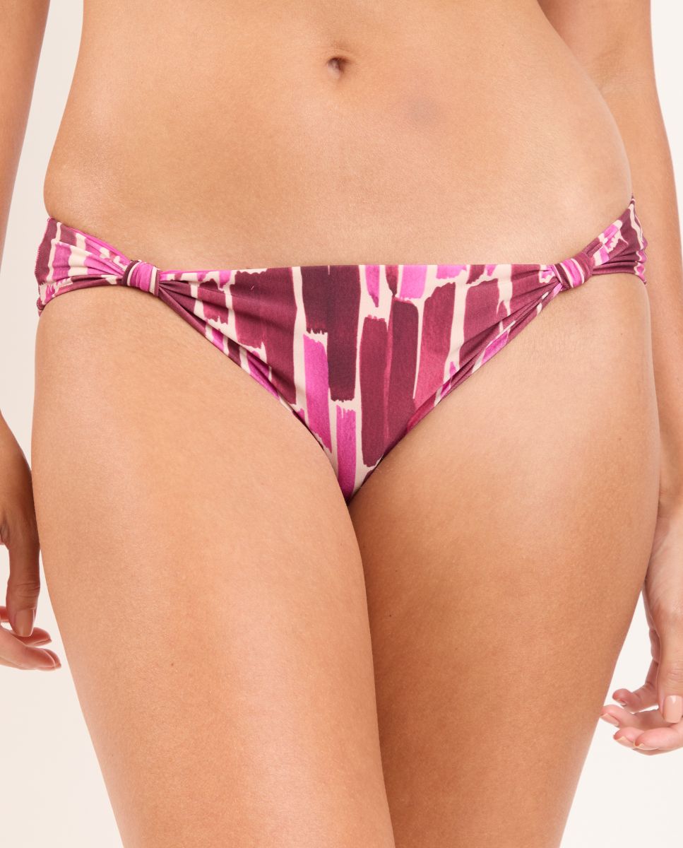 Braga de bikini brasileña estampada - Río de Sol - Rosa Rosa-1