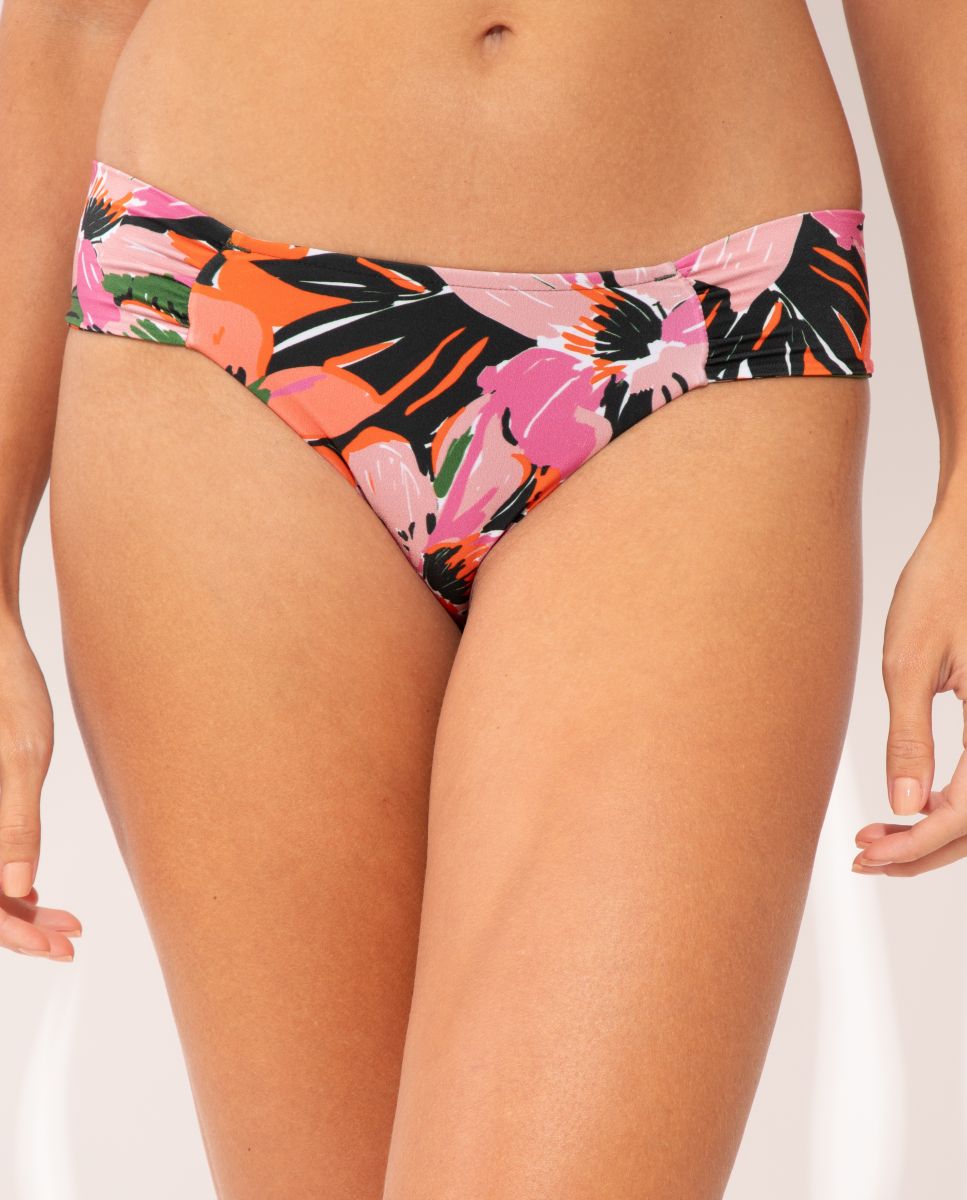 Braga de bikini brasileña estampada - Río de Sol - Rosa / Verde Rosa / Verde-1