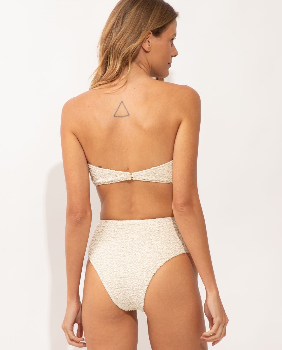 Braga de bikini culotte lisa - Río de Sol - Blanco roto Blanco roto-3