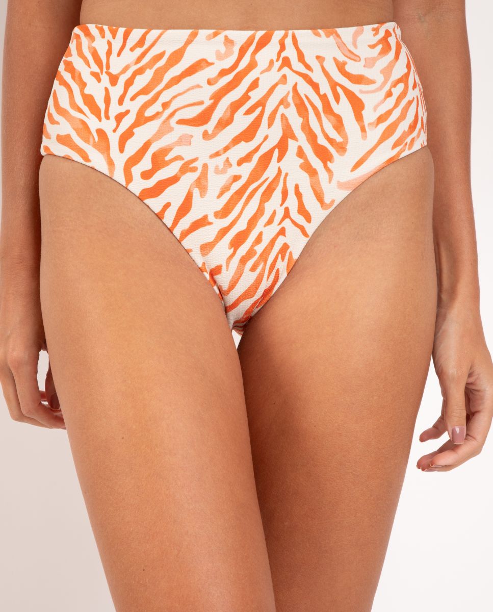 Braga de bikini culotte estampada - Río de Sol - Naranja Naranja-1