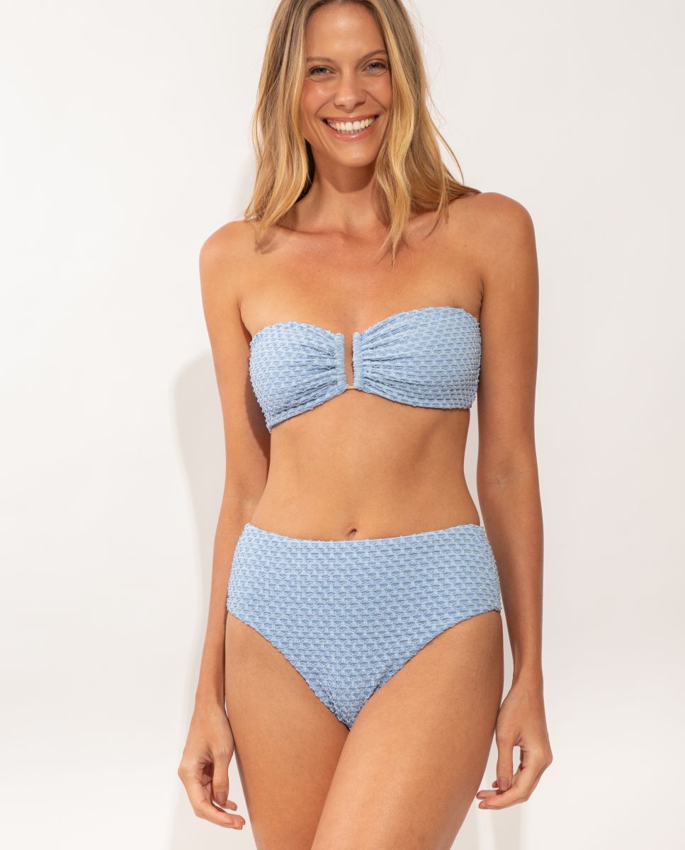 Braga de bikini culotte lisa - Río de Sol - Azul grisáceo Azul grisáceo-2