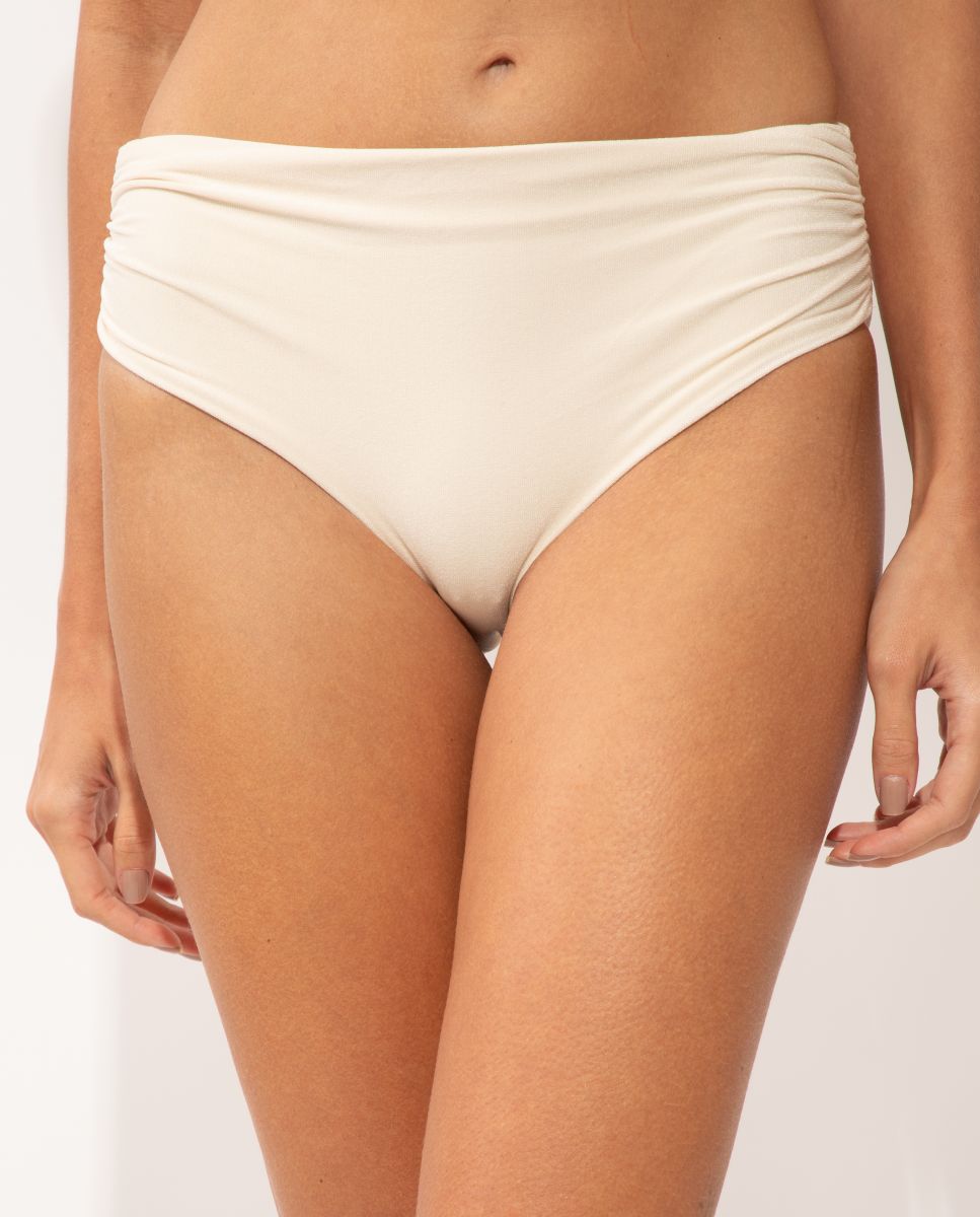 Braga de bikini culotte lisa - Río de Sol - Blanco roto Blanco roto-1