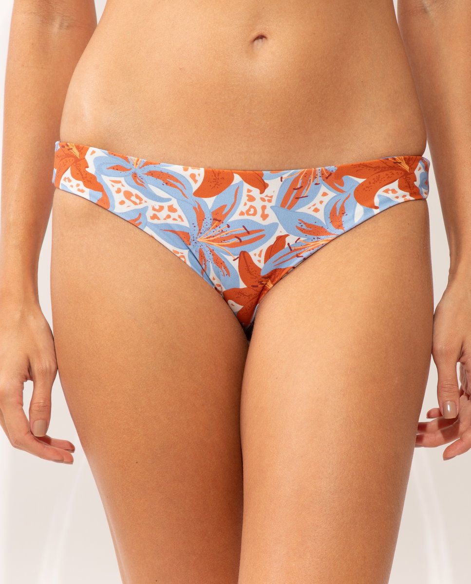 Braga de bikini brasileña estampada - Río de Sol - Azul fumé Azul fumé-1