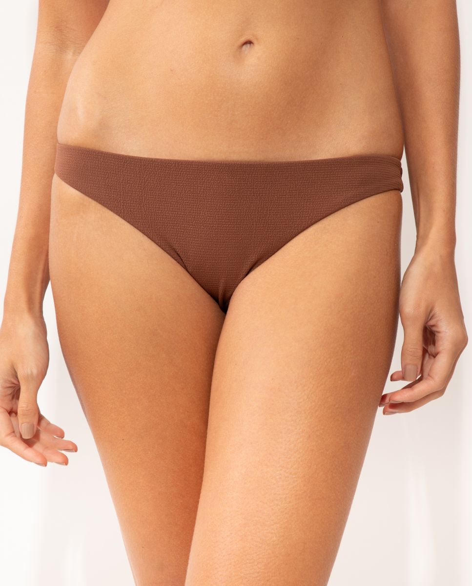 Braga de bikini brasileña lisa - Río de Sol - Marrón oscuro Marrón oscuro-1