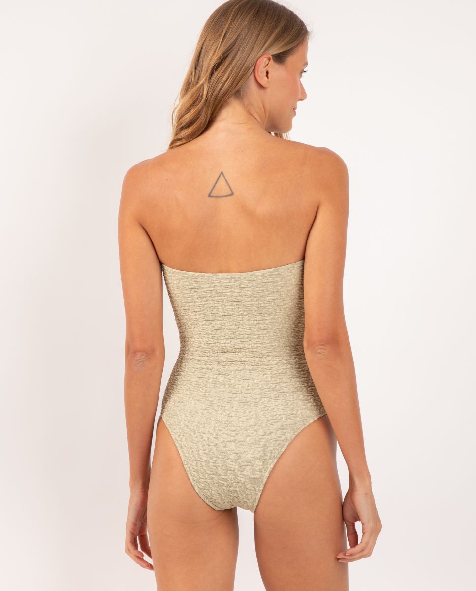 Bañador de mujer bandeau liso - Río de Sol - Beige Beige-2