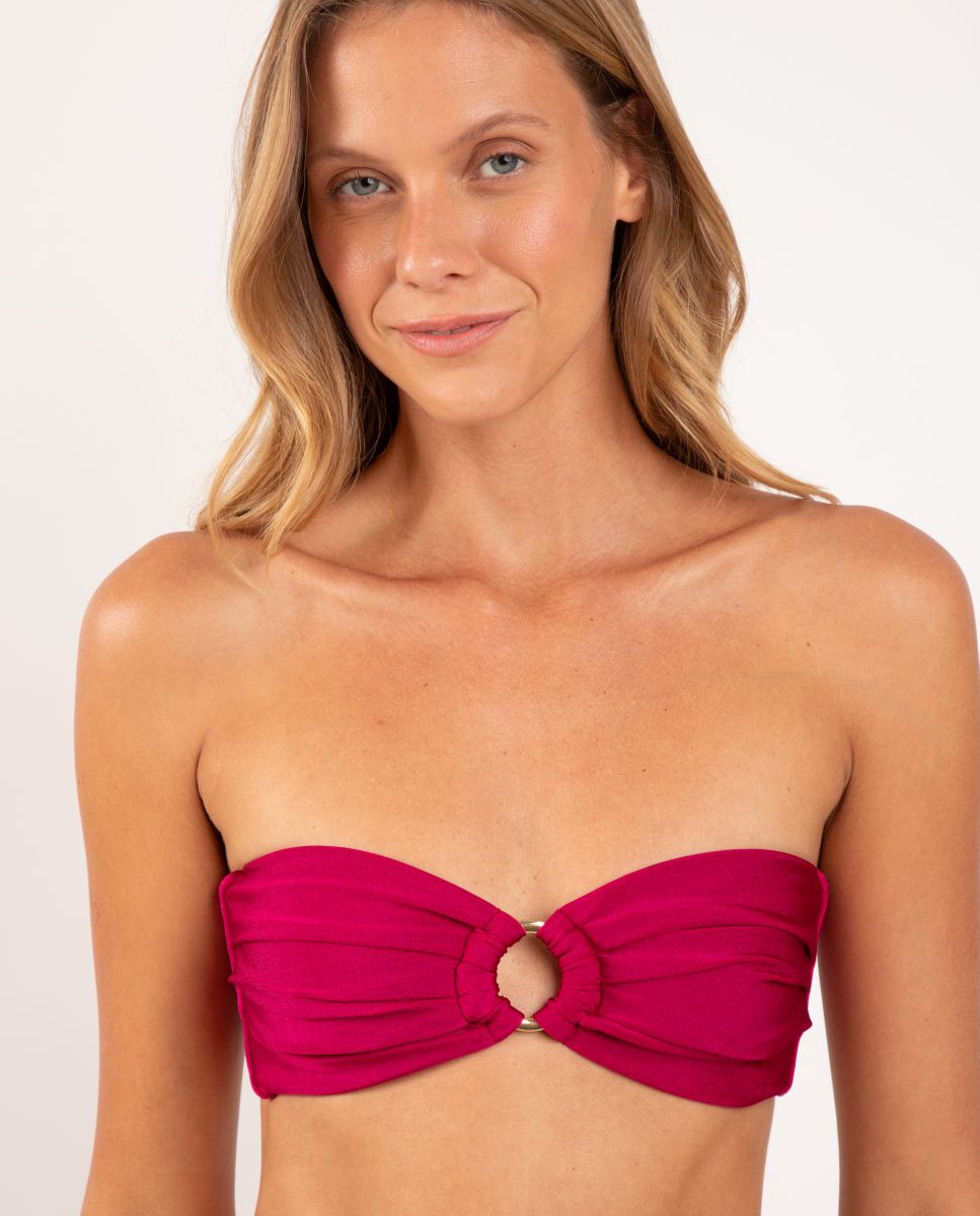 Top de bikini bandeau liso con relleno - Río de Sol - Brillo Brillo-1