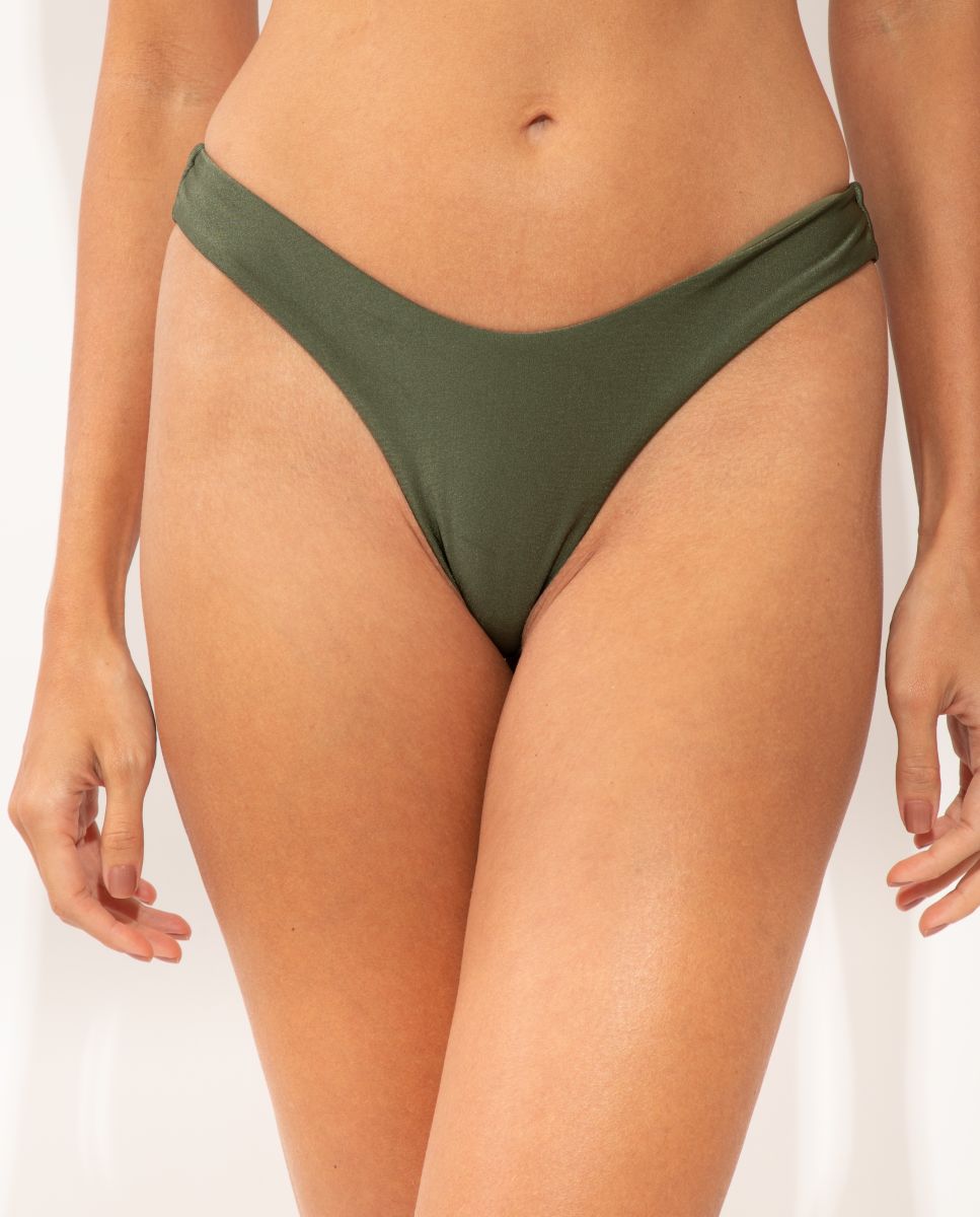 Braga de bikini brasileña lisa - Río de Sol - Verde Oliva Verde Oliva-1