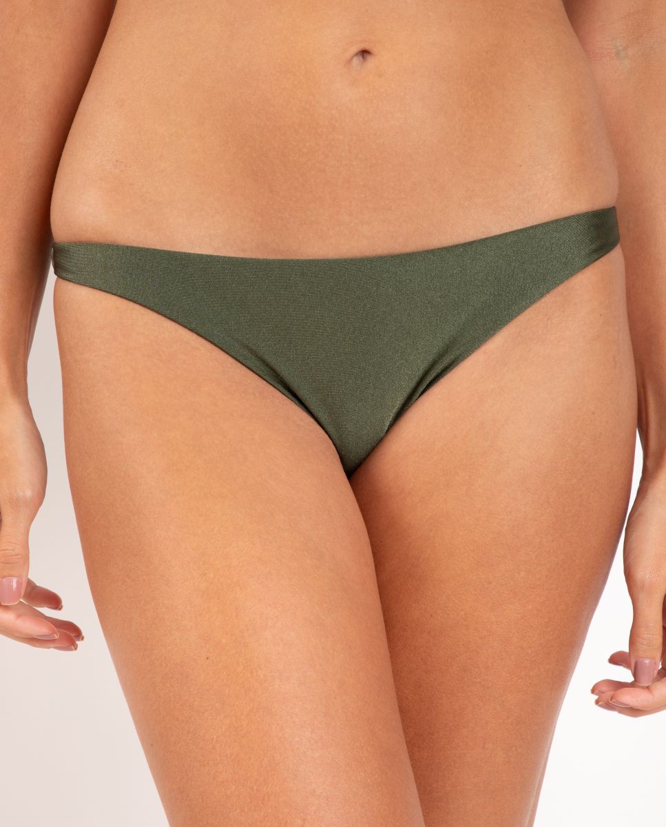 Braga de bikini brasileña lisa - Río de Sol - Verde oscuro Verde oscuro-1