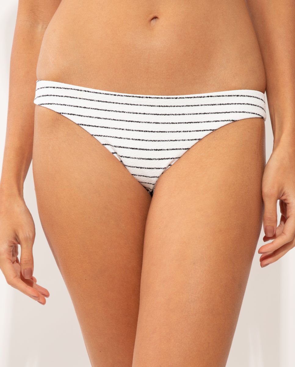 Braga de bikini brasileña estampada - Río de Sol - Blanco / Negro Blanco / Negro-1