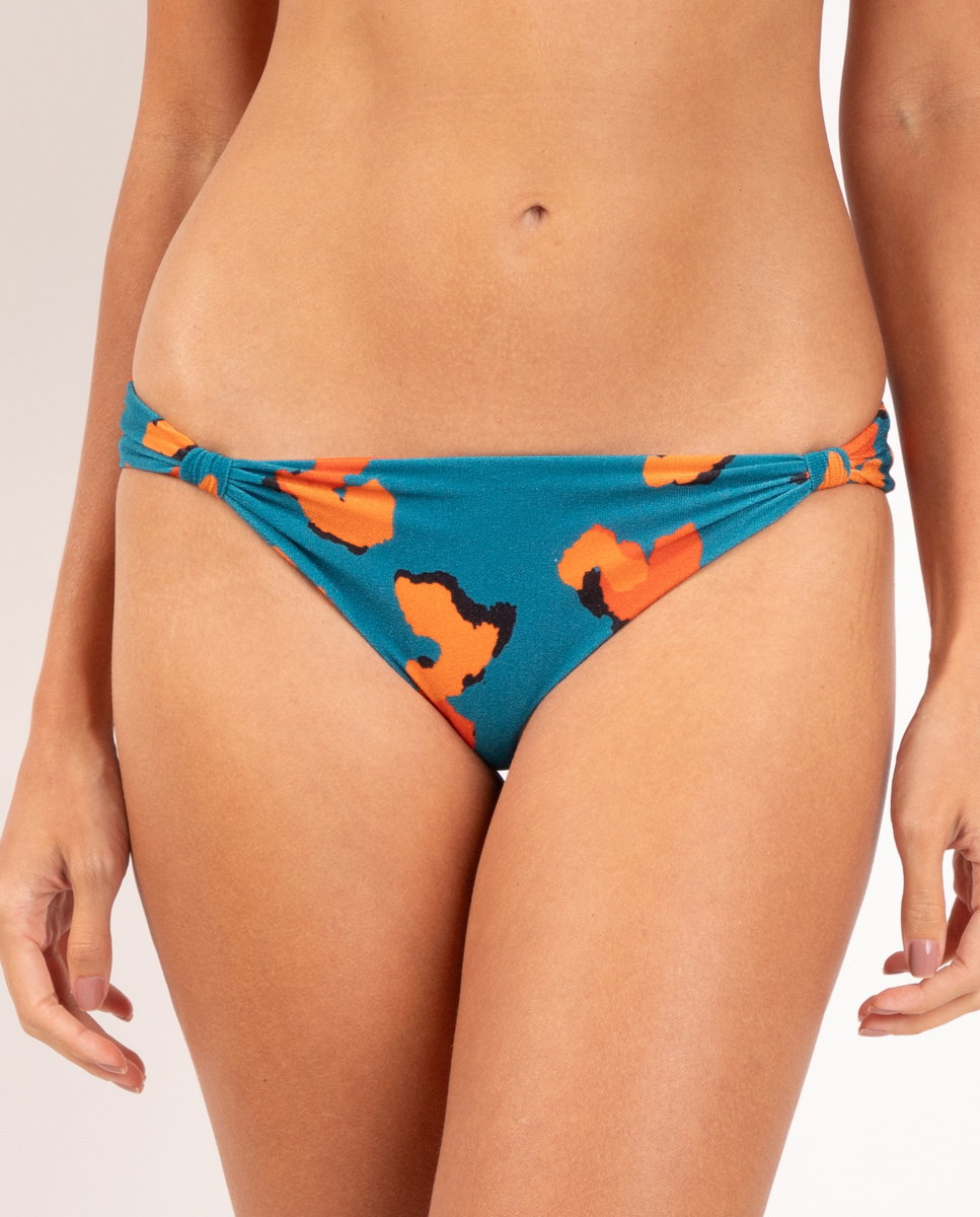 Braga de bikini brasileña estampada - Río de Sol - Azul marino / Naranja Azul marino / Naranja-1