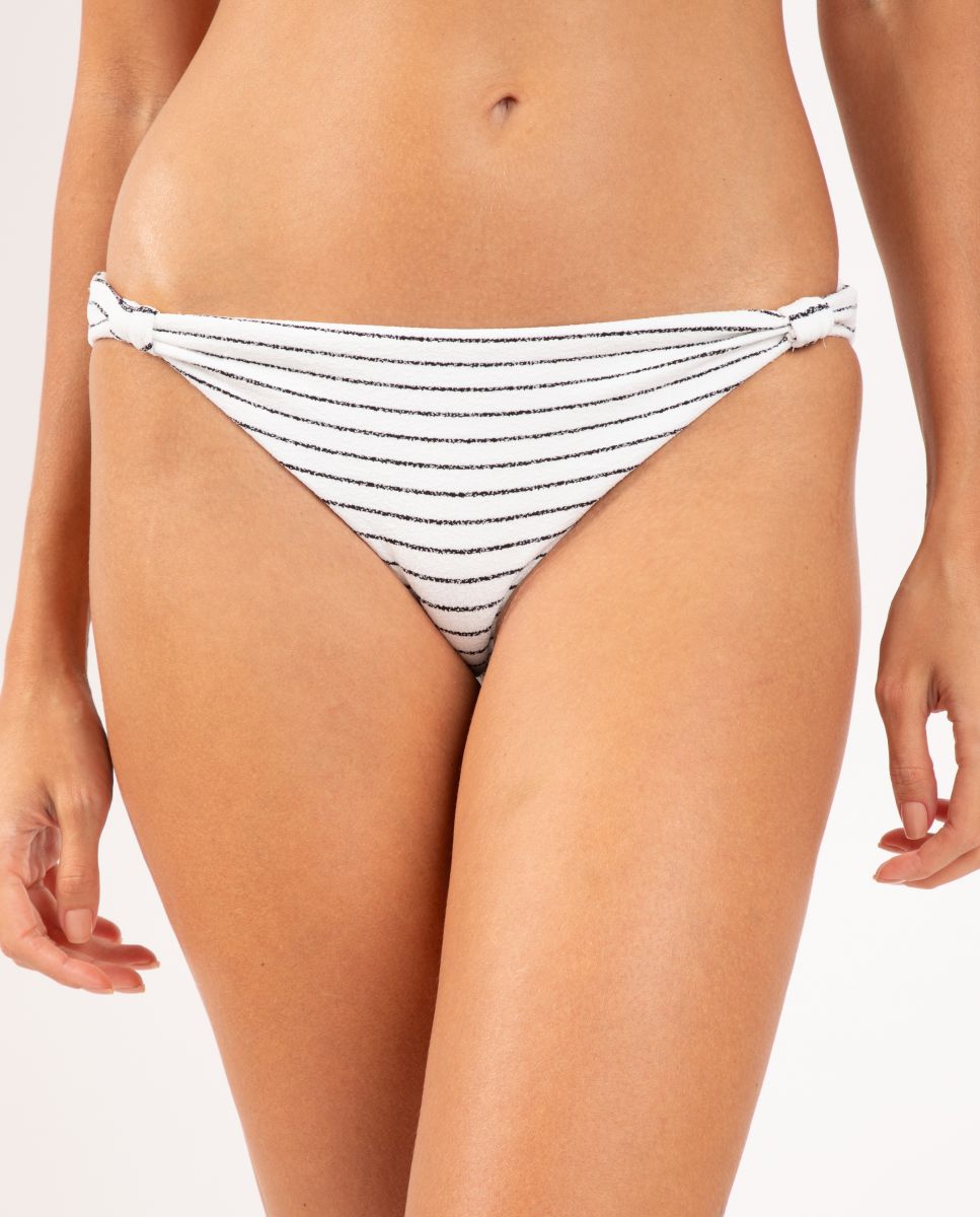 Braga de bikini brasileña estampada - Río de Sol - Blanco / Negro Blanco / Negro-1