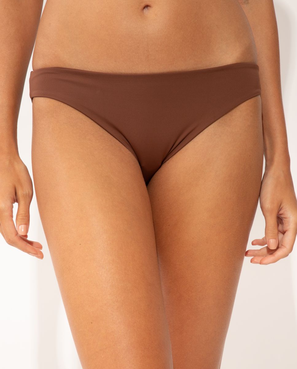 Braga de bikini brasileña lisa - Río de Sol - Marrón oscuro Marrón oscuro-1
