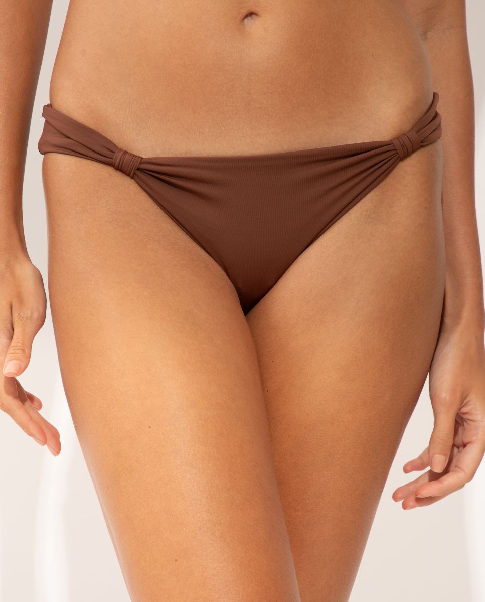 Braga de bikini brasileña lisa - Río de Sol - Marrón oscuro Marrón oscuro-1