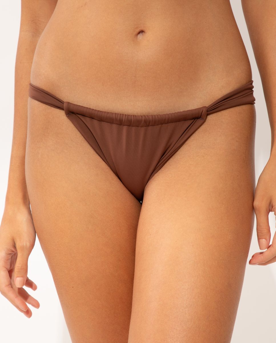 Braga de bikini brasileña lisa - Río de Sol - Marrón oscuro Marrón oscuro-1