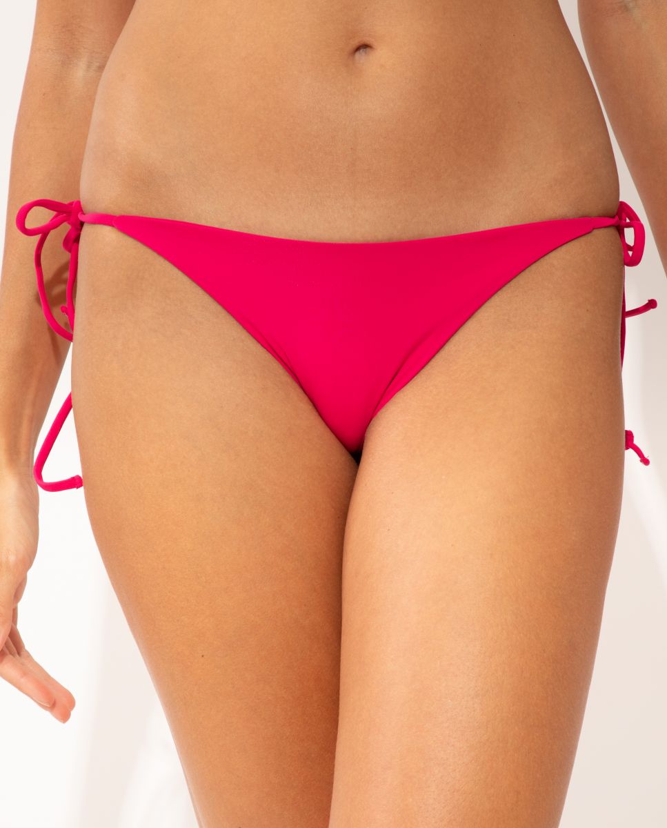 Braga de bikini con lazo lisa - Río de Sol - Rosa Rosa-1