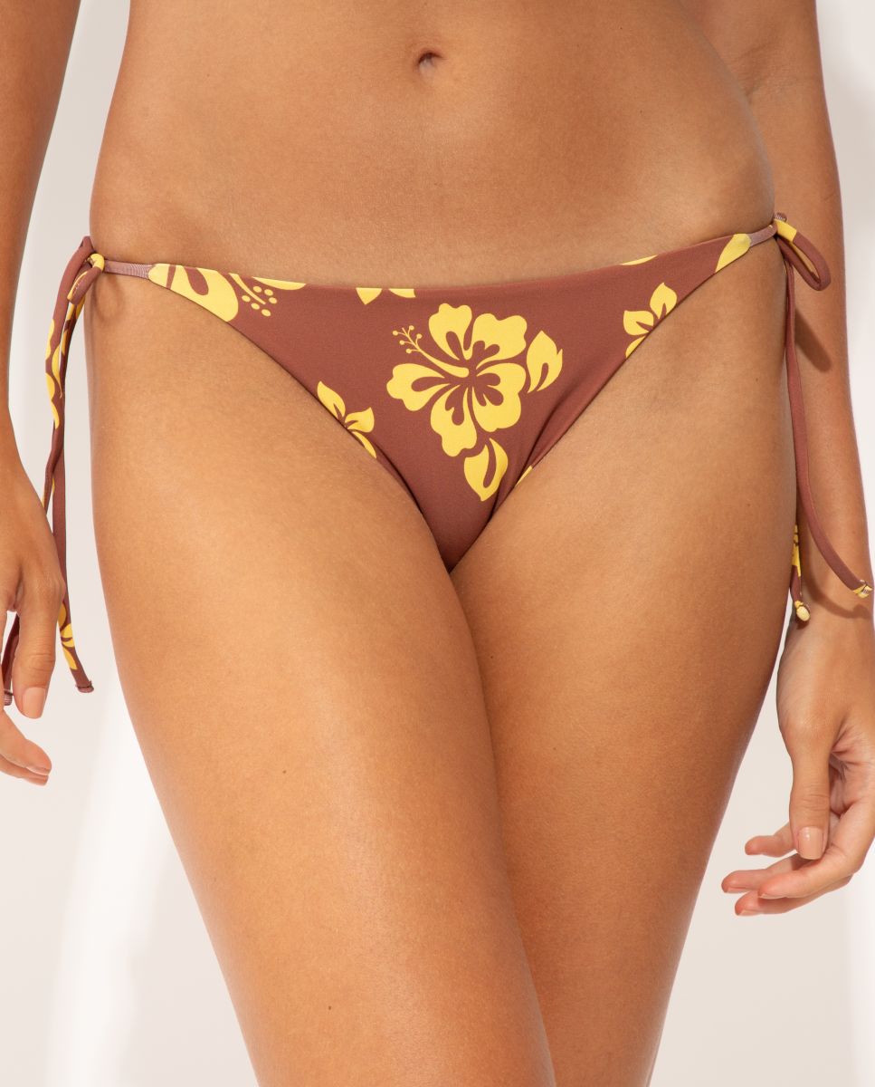 Braga de bikini con lazo estampada - Río de Sol - Marrón / Naranja Marrón / Naranja-1