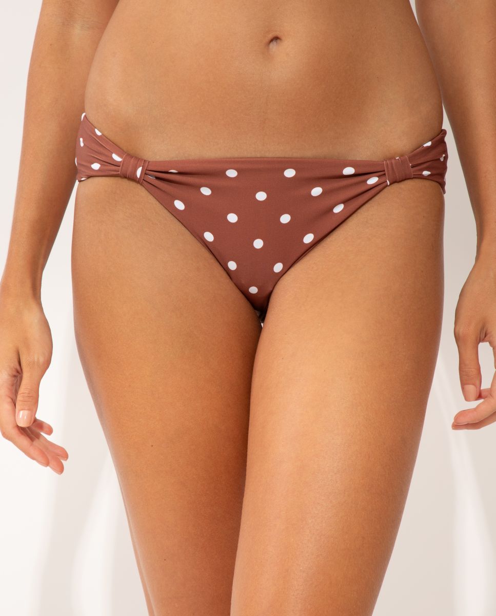 Braga de bikini brasileña estampada - Río de Sol - Marrón Marrón-1