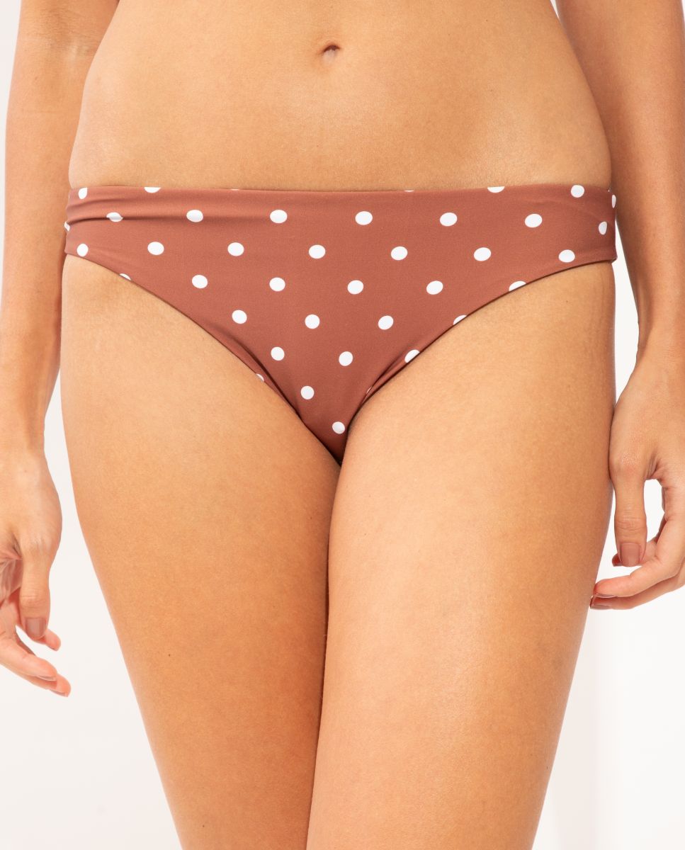 Braga de bikini brasileña estampada - Río de Sol - Marrón Marrón-1