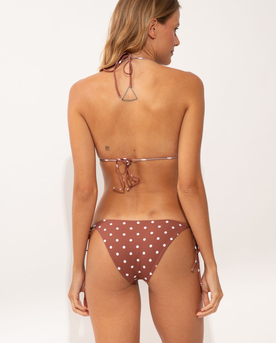 Braga de bikini con lazo estampada - Río de Sol - Marrón Marrón-3