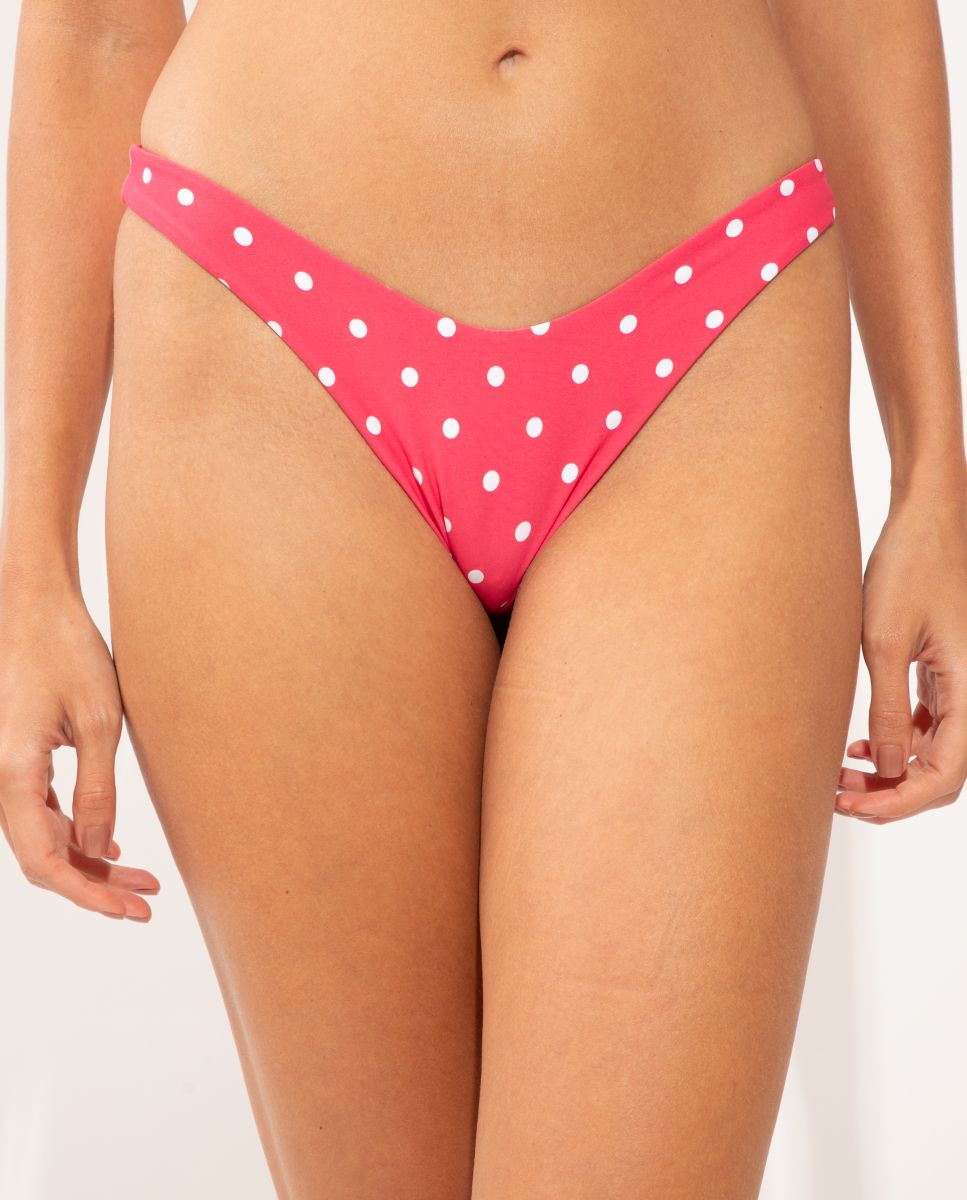 Braga de bikini brasileña estampada - Río de Sol - Rosa / Blanco Rosa / Blanco-1