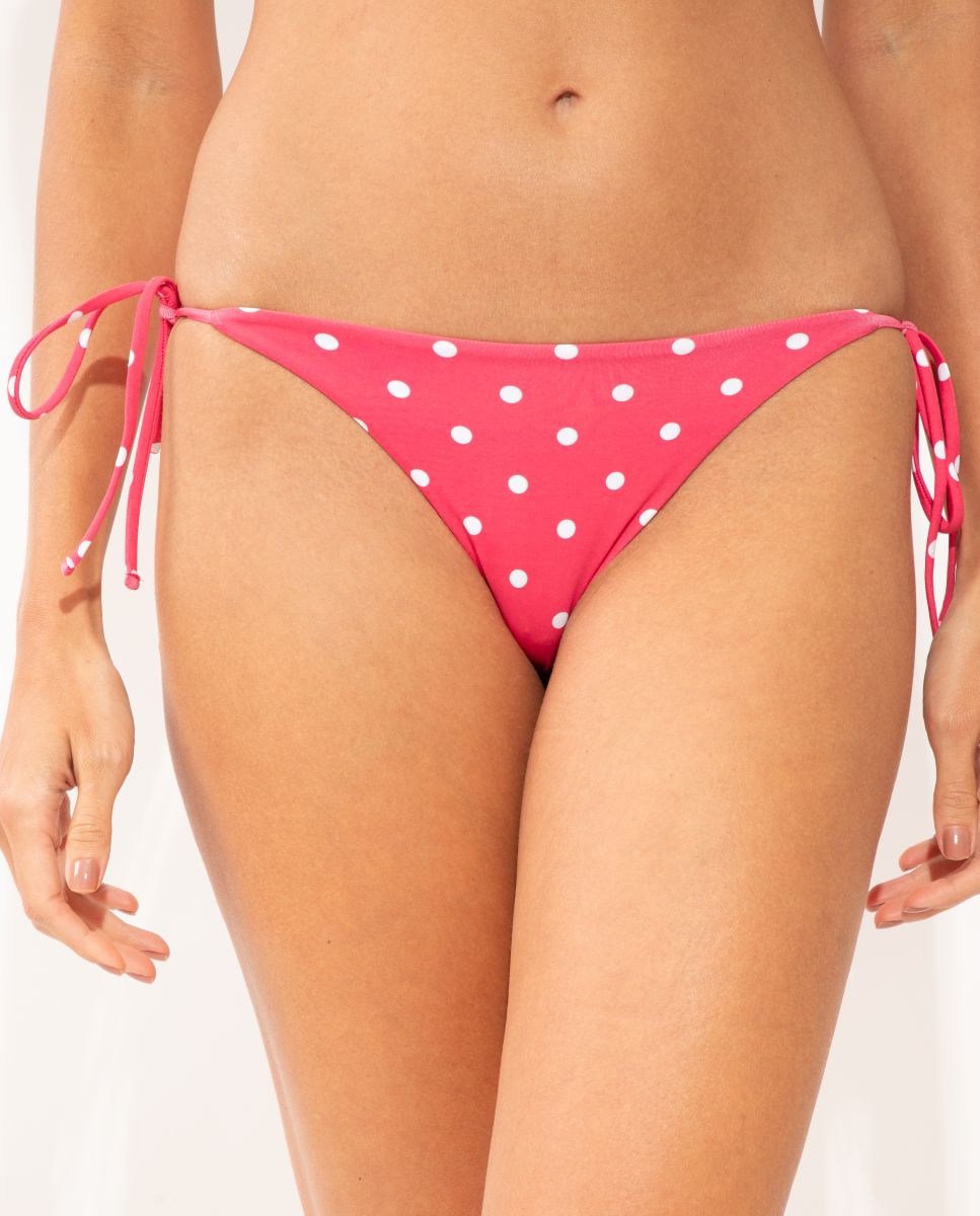 Braga de bikini con lazo estampada - Río de Sol - Rosa / Blanco Rosa / Blanco-1