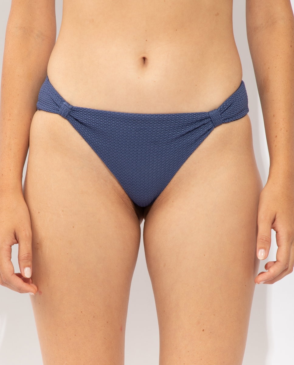 Braga de bikini brasileña lisa - Río de Sol - Azul marino / Naranja Azul marino / Naranja-1