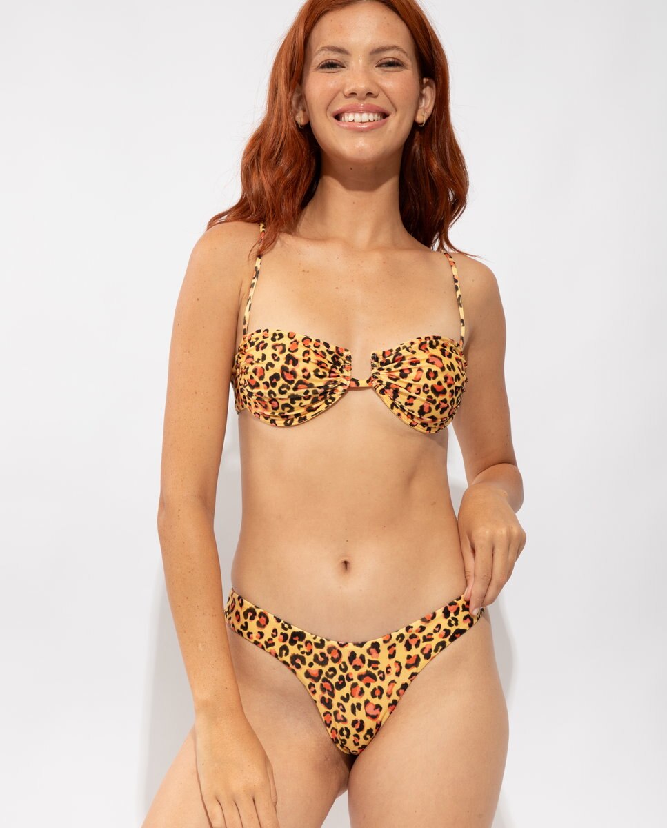 Braga de bikini clásica estampada - Río de Sol - Blanco roto Blanco roto-2