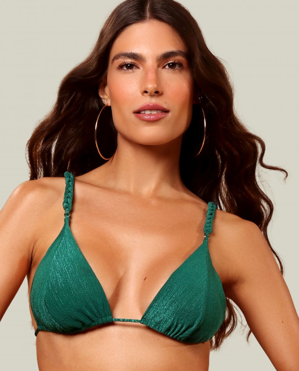 Karla Vivian - Top de bikini triángulo liso con relleno.