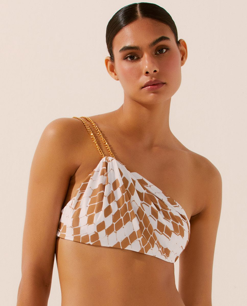 Top de bikini estampado con relleno - Agua de coco - Multicolor Multicolor-1