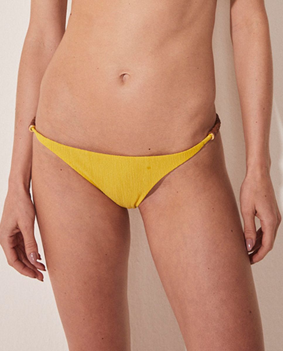 Braga de bikini brasileña lisa - Agua de coco - Amarillo Flúor Amarillo Flúor-1