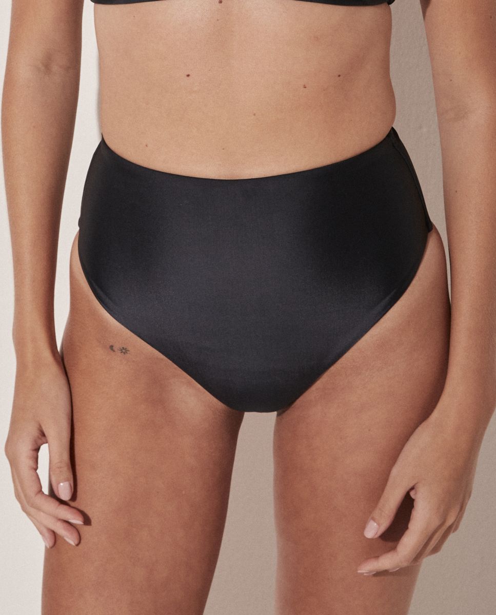 Braga de bikini culotte lisa - Agua de coco - Gris oscuro Gris oscuro-1